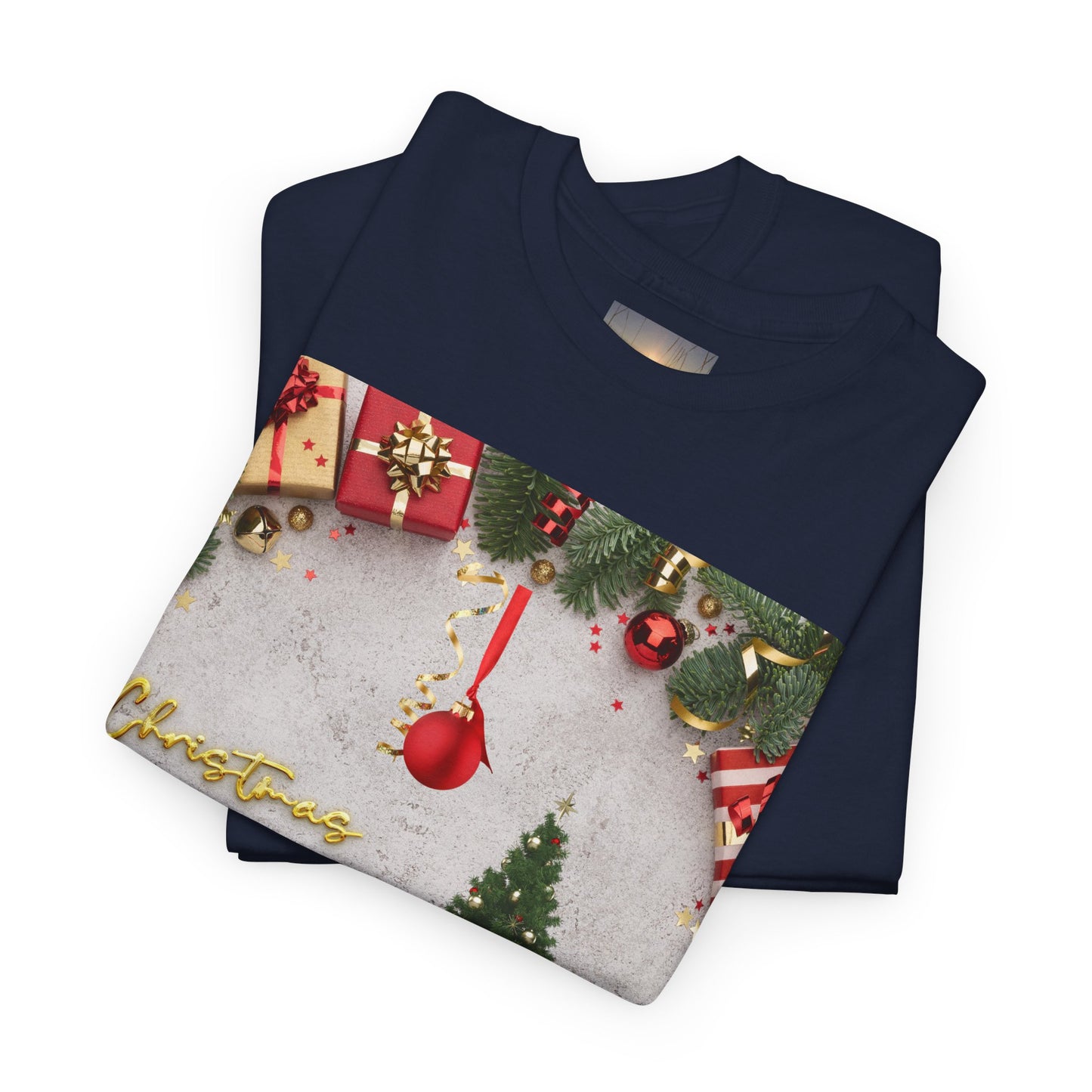 Christmas-Themed Unisex Heavy Cotton Tee, Holiday Gift, Festive Apparel, Family Gatherings, New Year Celebrations, Cute Christmas Shirt