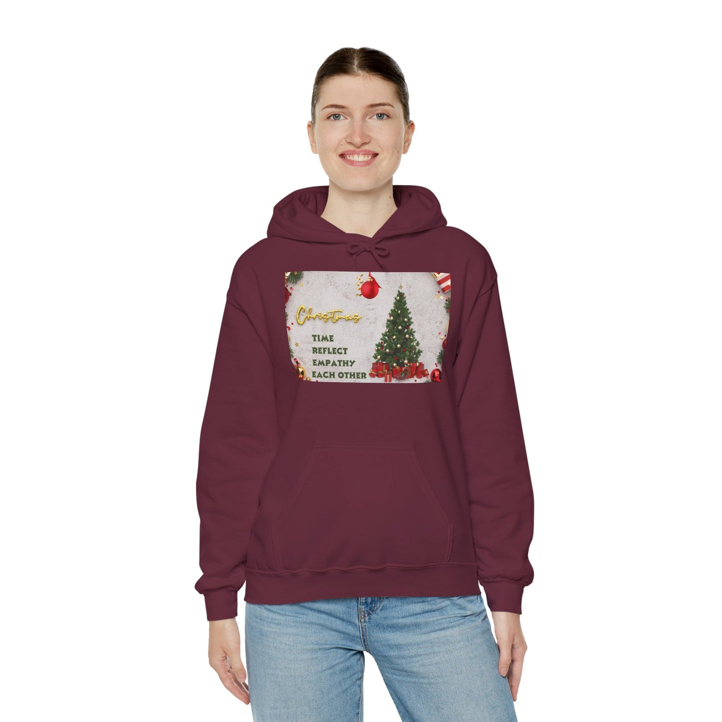 Christmas Vibe Hoodie, Festive Sweatshirt for Holiday Celebrations, Cozy Gift for Friends and Family, Unisex Winter Wear, Reflect Empathy