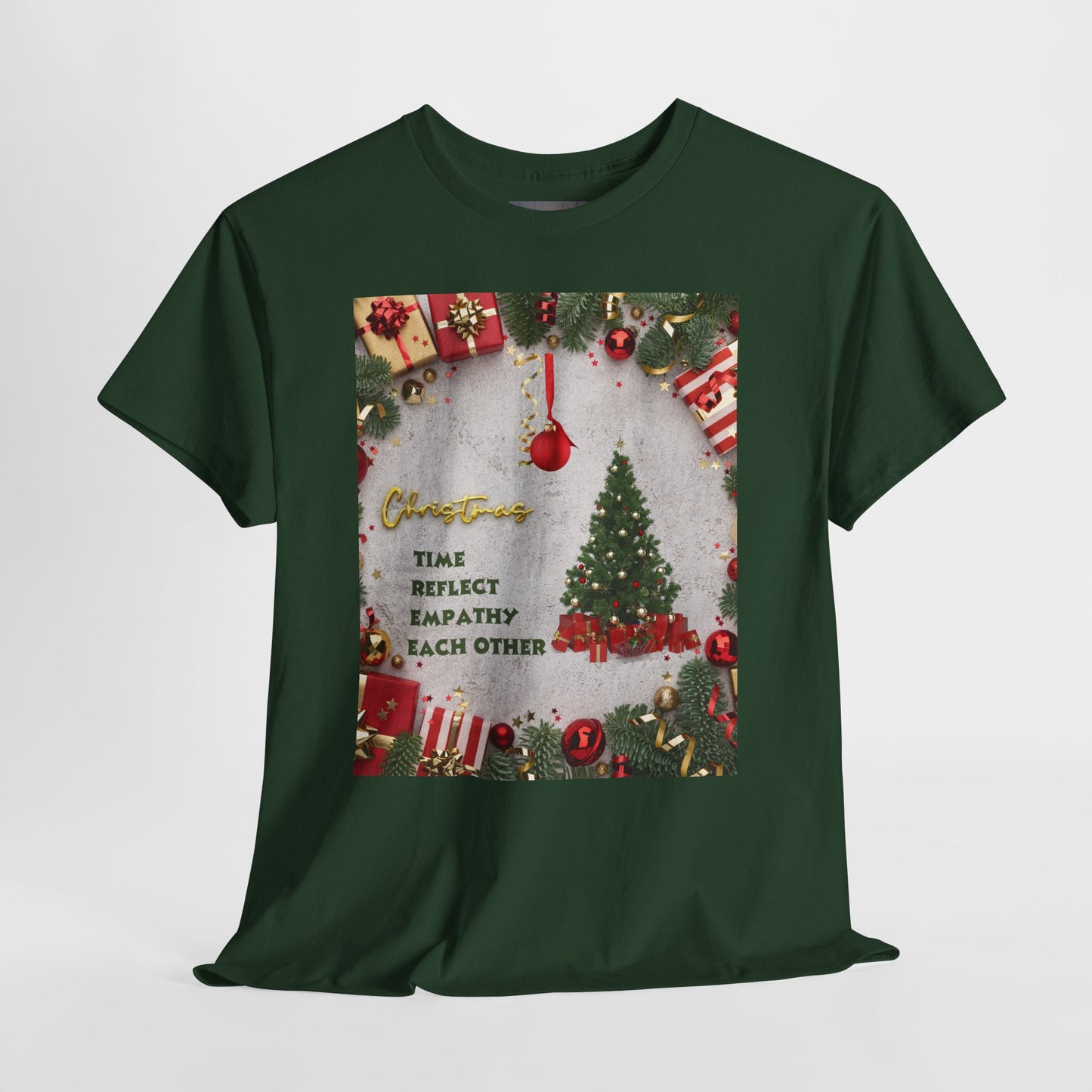 Christmas-Themed Unisex Heavy Cotton Tee, Holiday Gift, Festive Apparel, Family Gatherings, New Year Celebrations, Cute Christmas Shirt