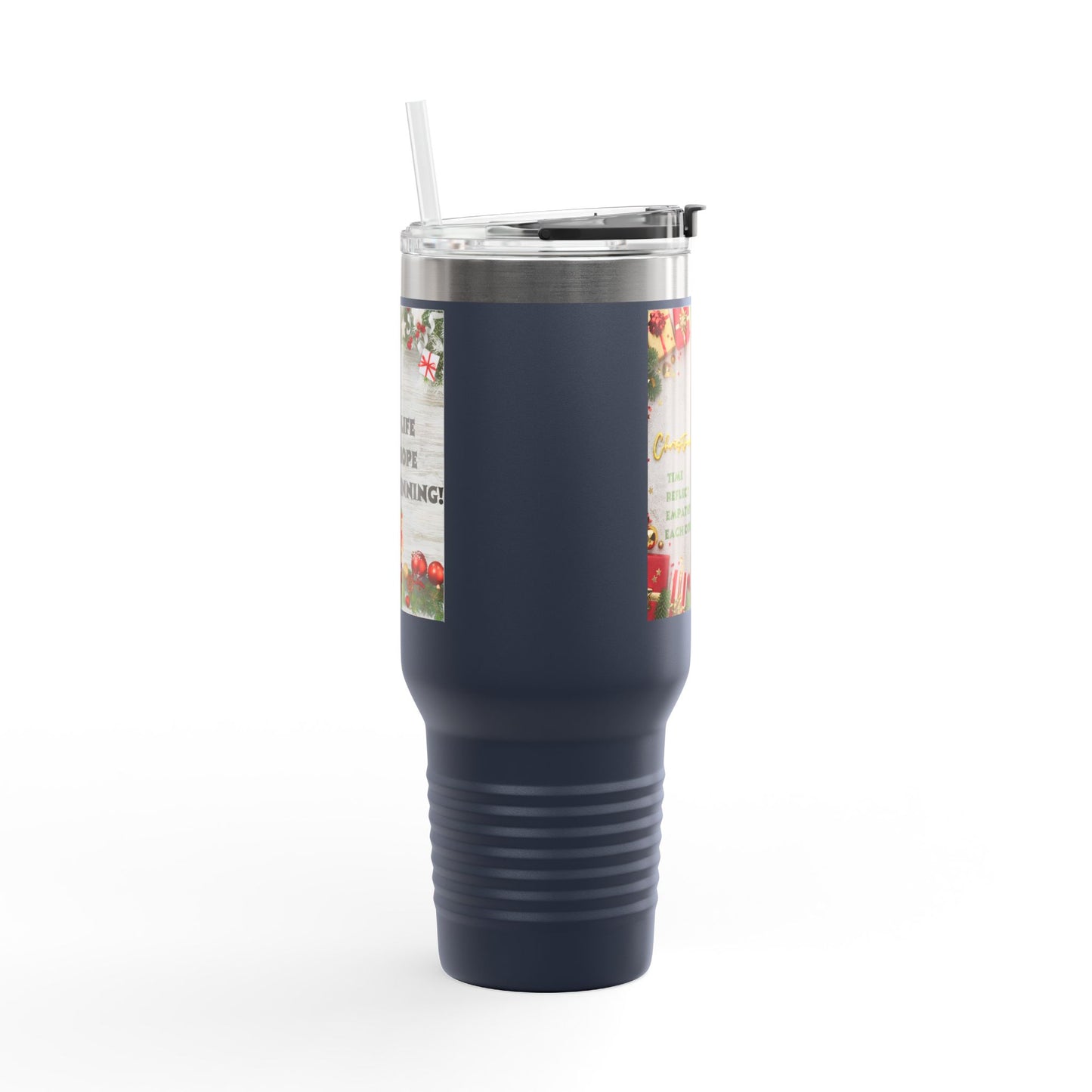 Holiday Insulated Travel Mug, 40oz | Christmas Gift, Travel Coffee Cup, Winter Drinkware, Reusable Mug, Eco-Friendly Beverage Container