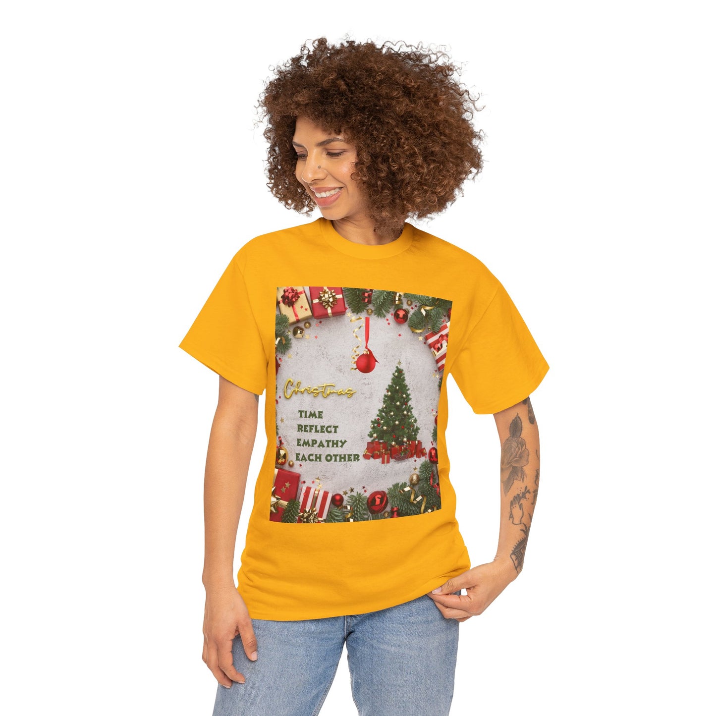 Christmas-Themed Unisex Heavy Cotton Tee, Holiday Gift, Festive Apparel, Family Gatherings, New Year Celebrations, Cute Christmas Shirt