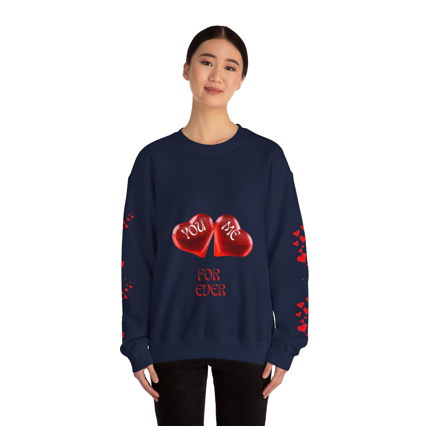 YOU AND ME Romantic Crewneck Sweatshirt, Valentine's Day Gift, Heart Sweatshirt, Unisex Love Hoodie, Couples Apparel