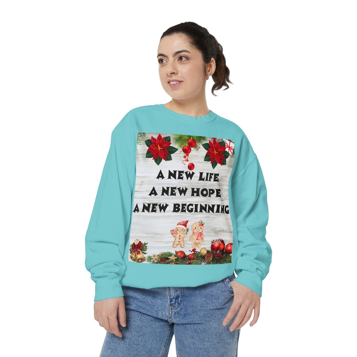 Cozy Holiday Sweatshirt - A New Life, New Hope, New Beginning, Christmas Gift, Unisex Apparel, Festive Wear, Winter Fashion