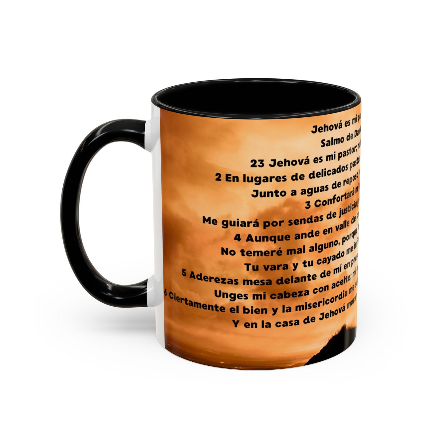 SALMO 23 Inspirational Lion Coffee Mug - Faith, Spirituality, Gift for Him/Her, Motivational Drinkware, Religious Home Decor