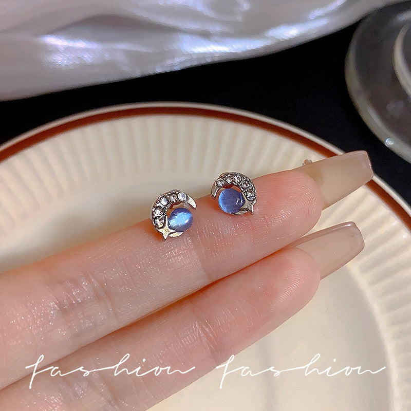 Starry Sky Blue Zircon Earrings
