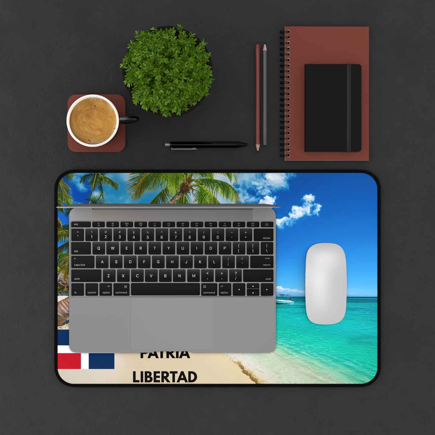 Dominican Republic Tropical Paradise Desk Mat - Beach Office Decor, Inspirational, Gift for Travel Lovers, Summer Vibes, Home Office Accessory