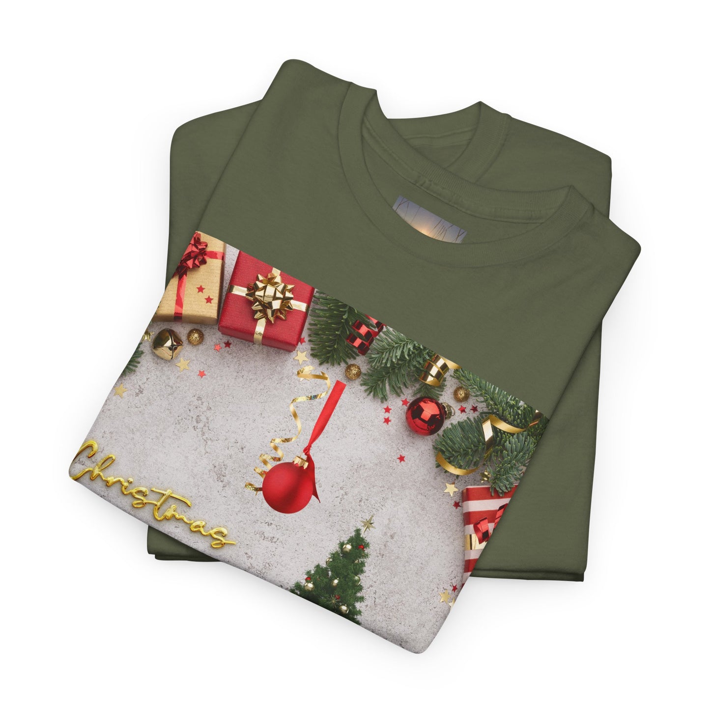 Christmas-Themed Unisex Heavy Cotton Tee, Holiday Gift, Festive Apparel, Family Gatherings, New Year Celebrations, Cute Christmas Shirt