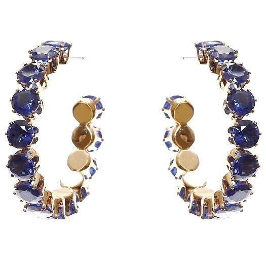 30mm Bold Crown Halo Cubic Zirconia Hoop Earrings