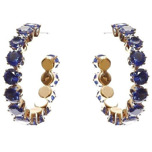 30mm Bold Crown Halo Cubic Zirconia Hoop Earrings