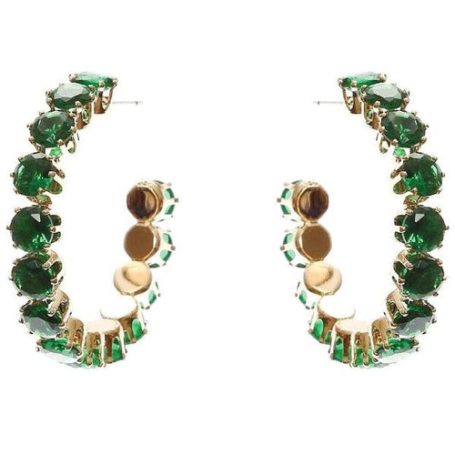30mm Bold Crown Halo Cubic Zirconia Hoop Earrings