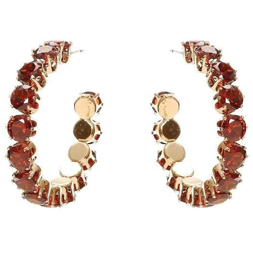 30mm Bold Crown Halo Cubic Zirconia Hoop Earrings