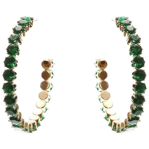 50mm Bold Crown Halo Cubic Zirconia Hoop Earrings
