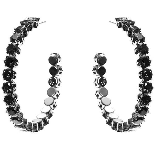 50mm Bold Crown Halo Cubic Zirconia Hoop Earrings
