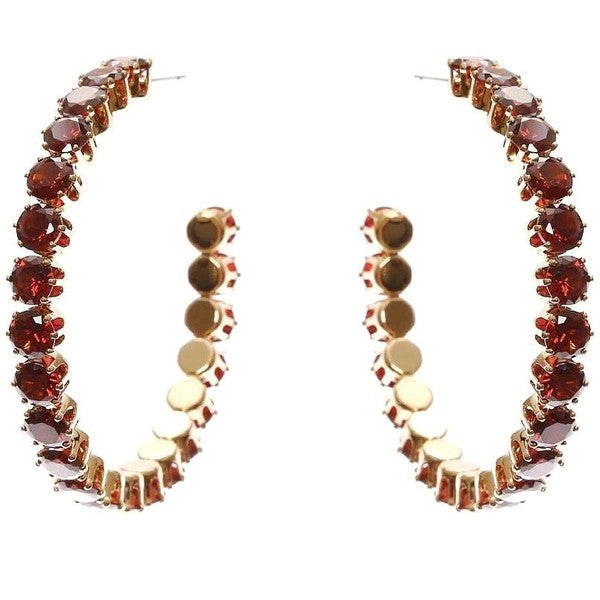 50mm Bold Crown Halo Cubic Zirconia Hoop Earrings