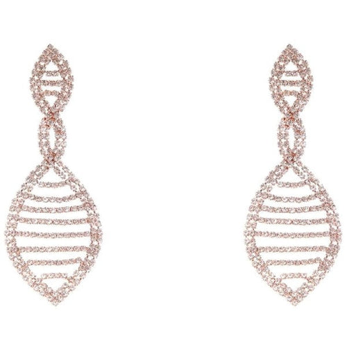 Twisted Marquise Oval Rhinestone Earrings