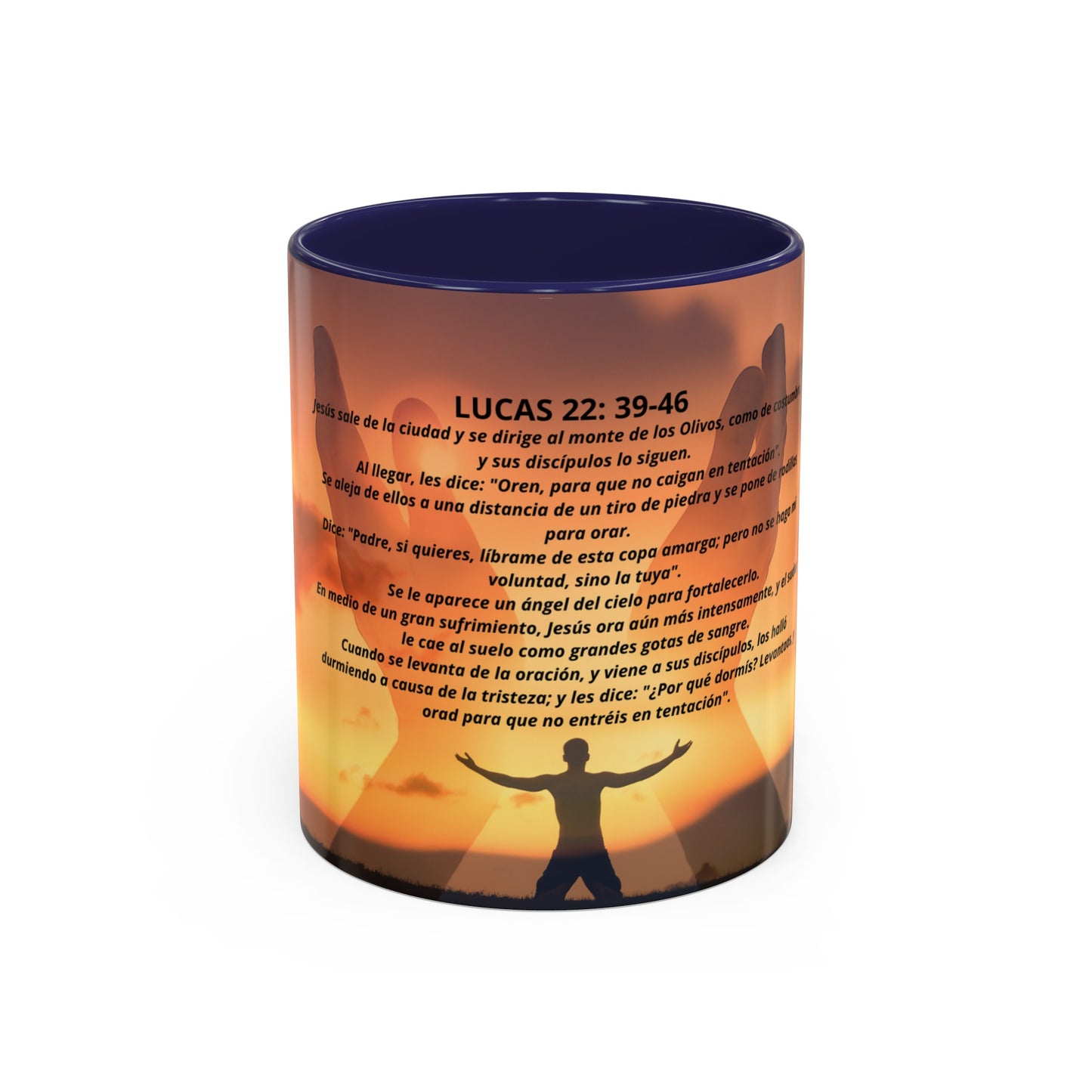 LUCAS 22: 39-46 Oración en el Monte Accent Coffee Mug (1ó1, 15oz)