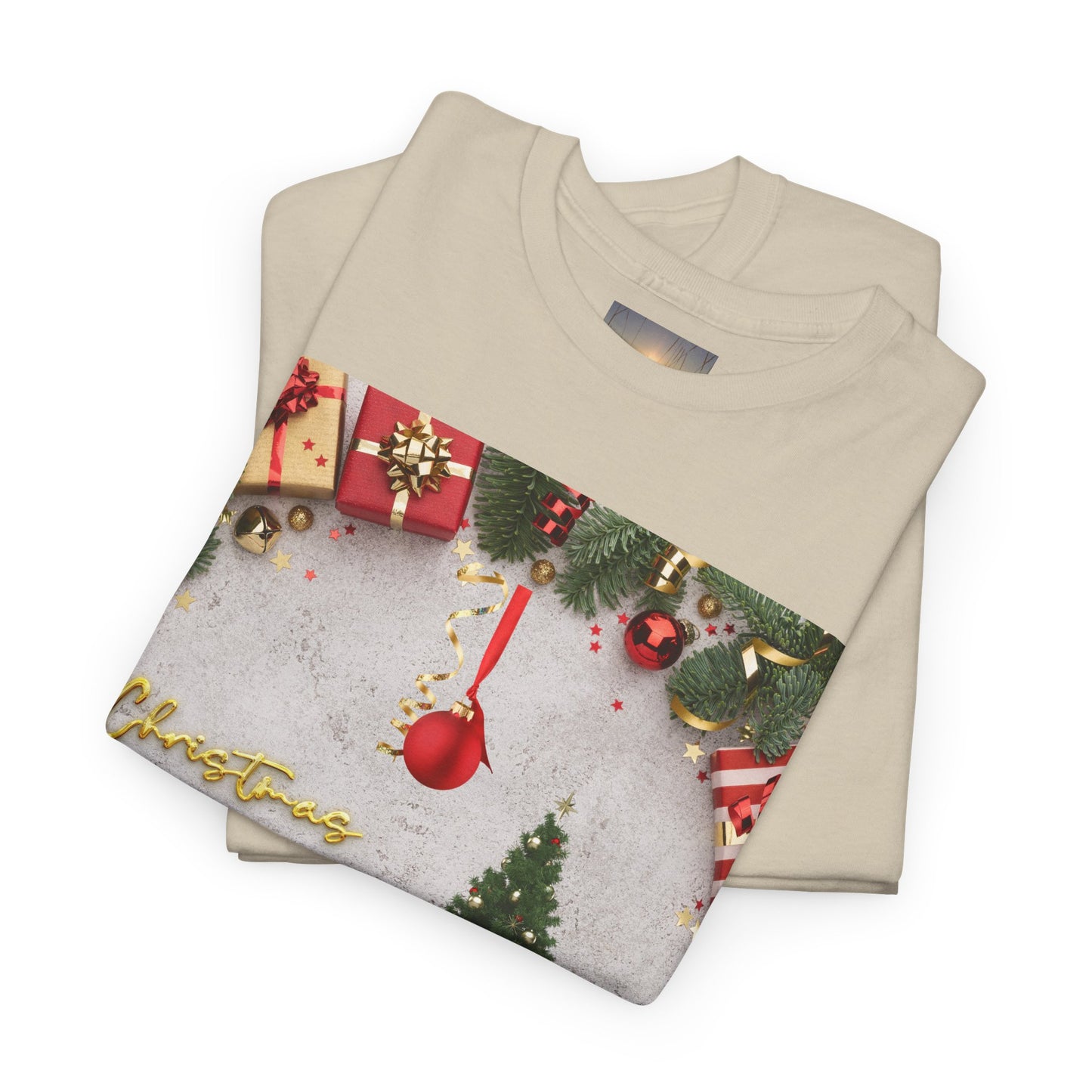 Christmas-Themed Unisex Heavy Cotton Tee, Holiday Gift, Festive Apparel, Family Gatherings, New Year Celebrations, Cute Christmas Shirt