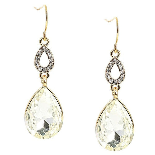 Bold Dangle Teardrop Stone Dangle Earrings