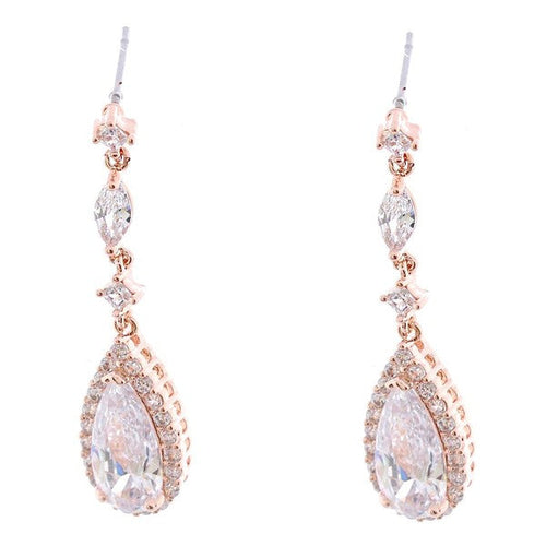 Dazzling dangle Cubic Zirconia Pear Earrings