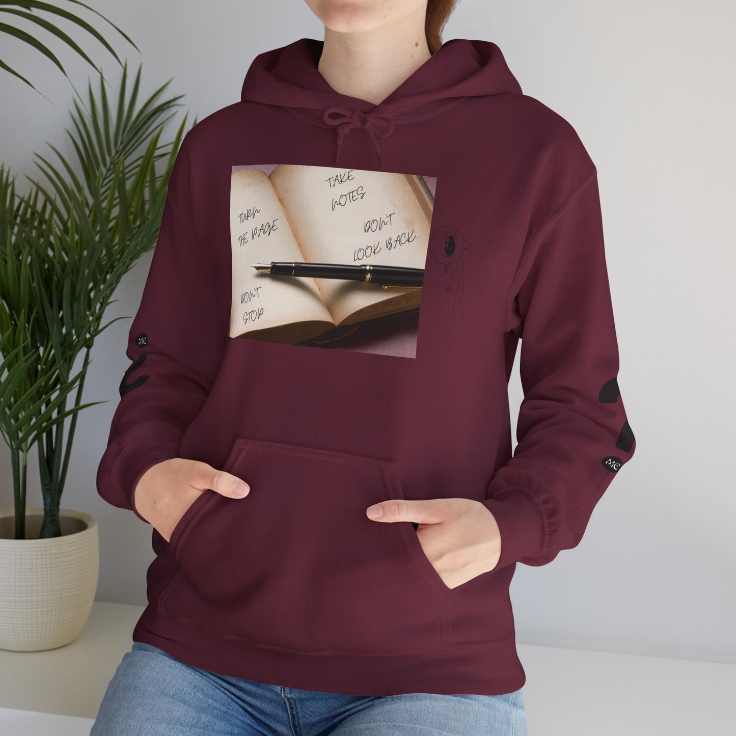TURN THE PAGE Inspirational Quote Hoodie, Cozy Sweatshirt for Writers, Motivational Gift, Book Lover Apparel, Perfect for Holidays