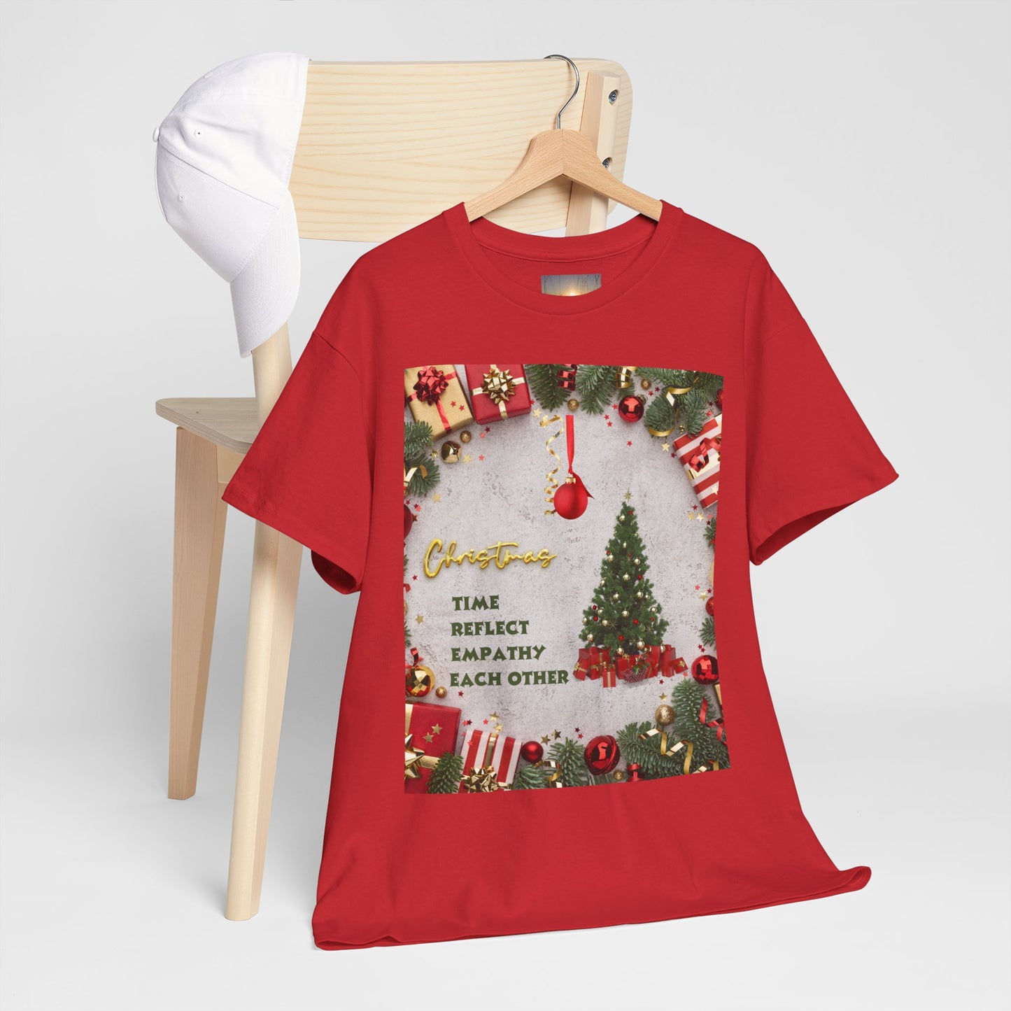 Christmas-Themed Unisex Heavy Cotton Tee, Holiday Gift, Festive Apparel, Family Gatherings, New Year Celebrations, Cute Christmas Shirt
