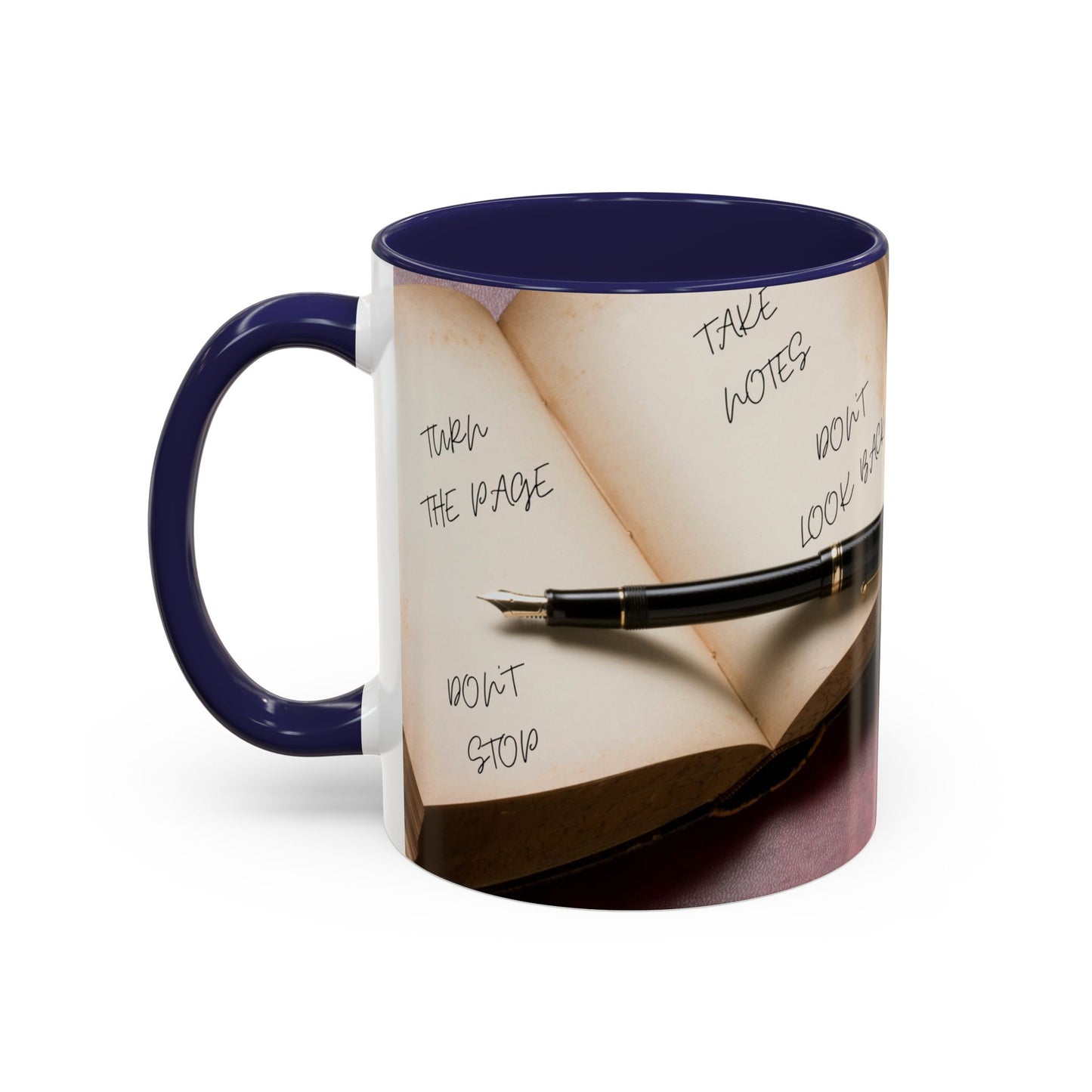 TURN THE PAGE NO TE DETENGAS Inspirational Accent Coffee Mug - Motivational Quotes, Perfect for Home or Office, Gift for Friends, Encouragement, Self-care
