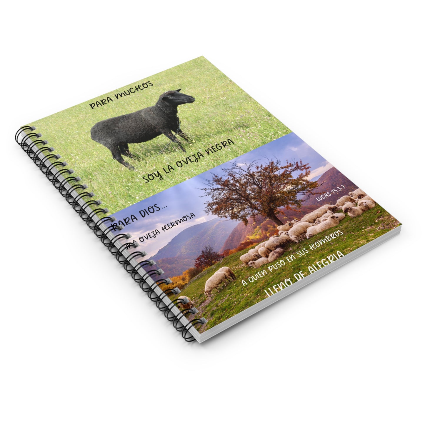 Oveja Negra Inspirational Spiral Notebook - A5 Journal for Reflection, Personal Growth, Religious Gift, Office Use, Creative Writing