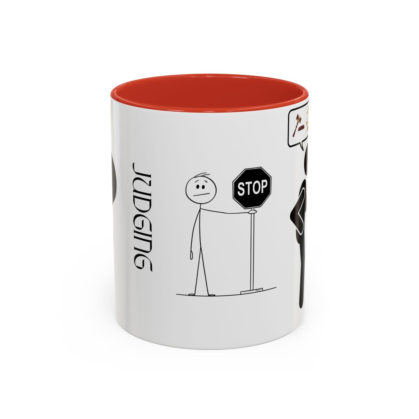 Judging Coffee Mug - 11 & 15oz Ceramic Drinkware for Funny Gift, Home Decor, Office Use, Tea Lovers, Unique Present