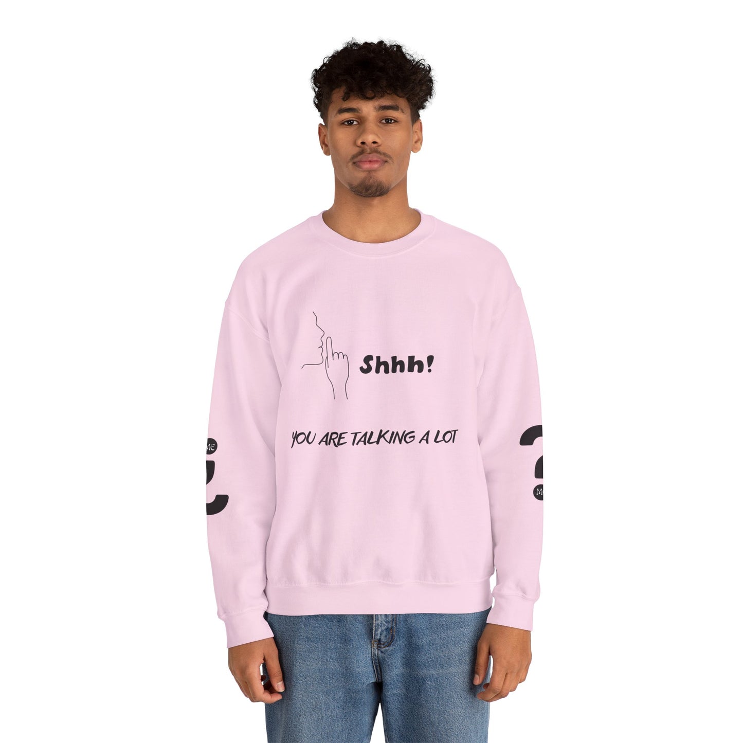 SHHH! SILENCE Unisex Humor Crewneck Sweatshirt: Funny Silence Design, Perfect for Gifting, Casual Wear, Birthday, Holidays, Conversation Starter