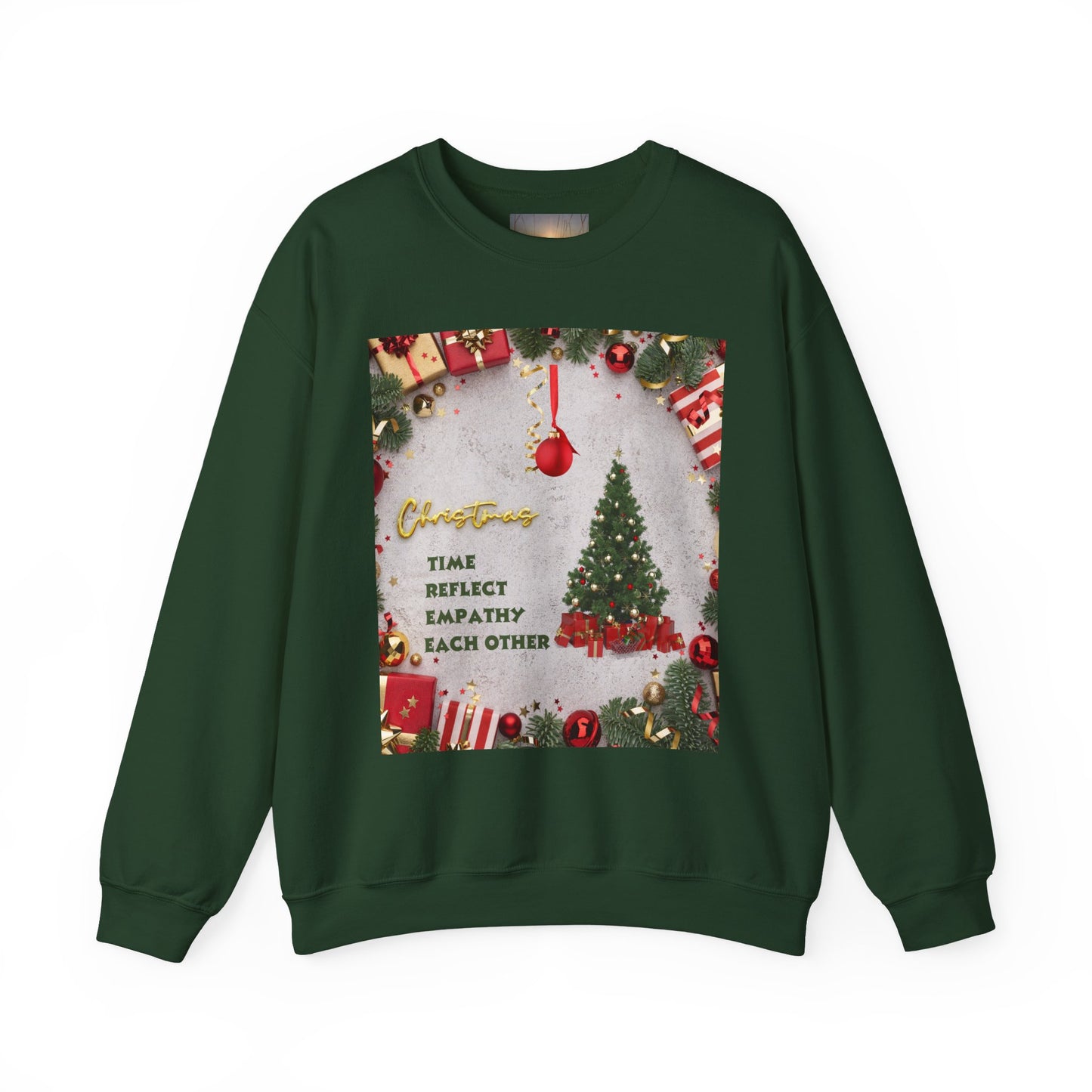 Cozy Christmas Sweatshirt - Reflect Empathy & Be A New You, Holiday Gift, Winter Fashion, Christmas Celebration, Unisex Crewneck