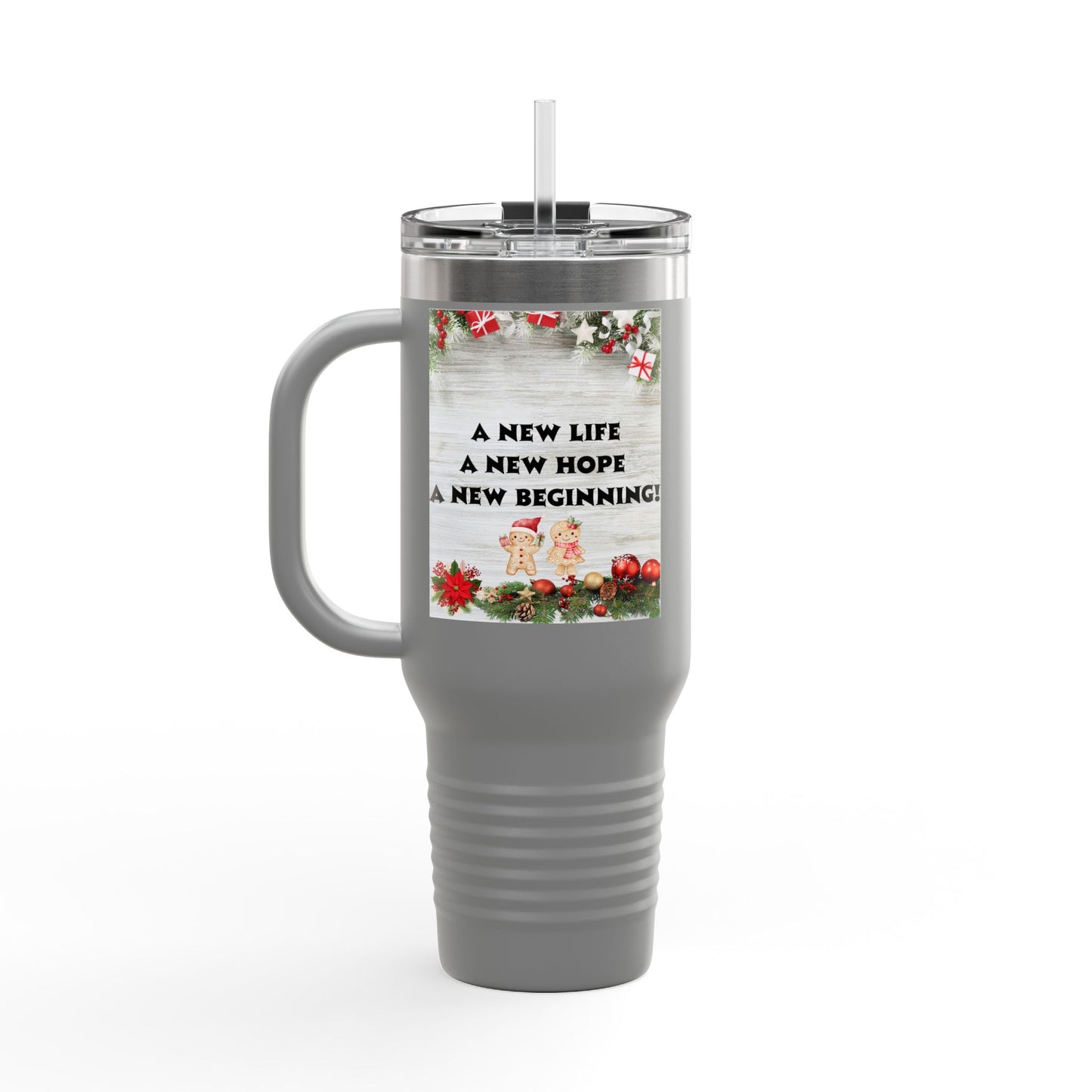 Holiday Insulated Travel Mug, 40oz | Christmas Gift, Travel Coffee Cup, Winter Drinkware, Reusable Mug, Eco-Friendly Beverage Container