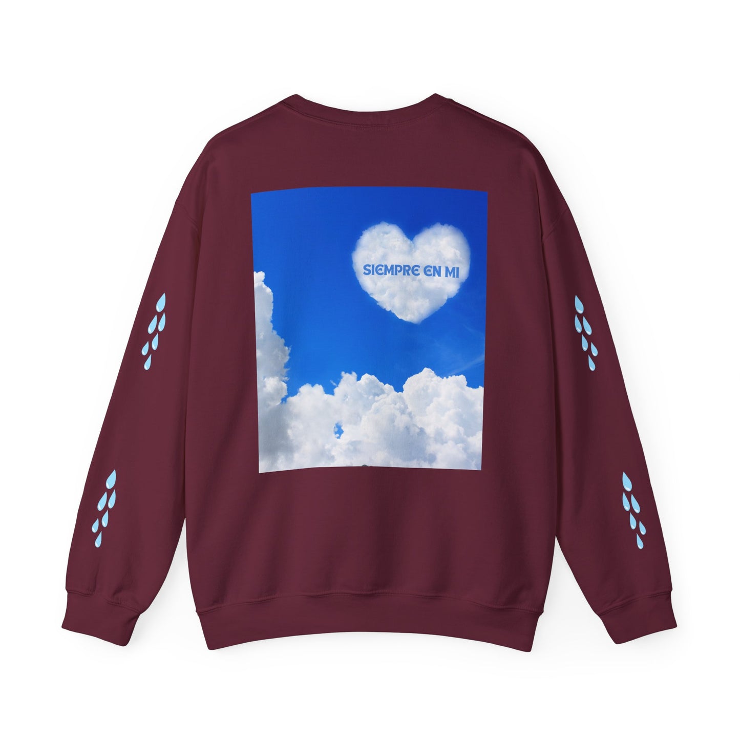 TE MANDO BESOS Heavenly Love Sweatshirt, Spiritual Crewneck, Angelic Gift, Cloud Art Pullover, Heartfelt Comfort Wear, Perfect for Love Celebrations