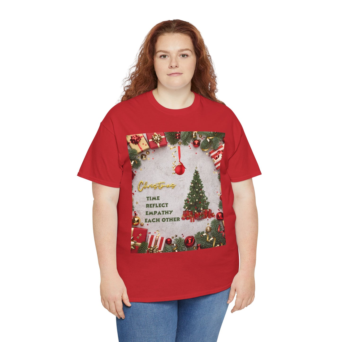 Christmas-Themed Unisex Heavy Cotton Tee, Holiday Gift, Festive Apparel, Family Gatherings, New Year Celebrations, Cute Christmas Shirt