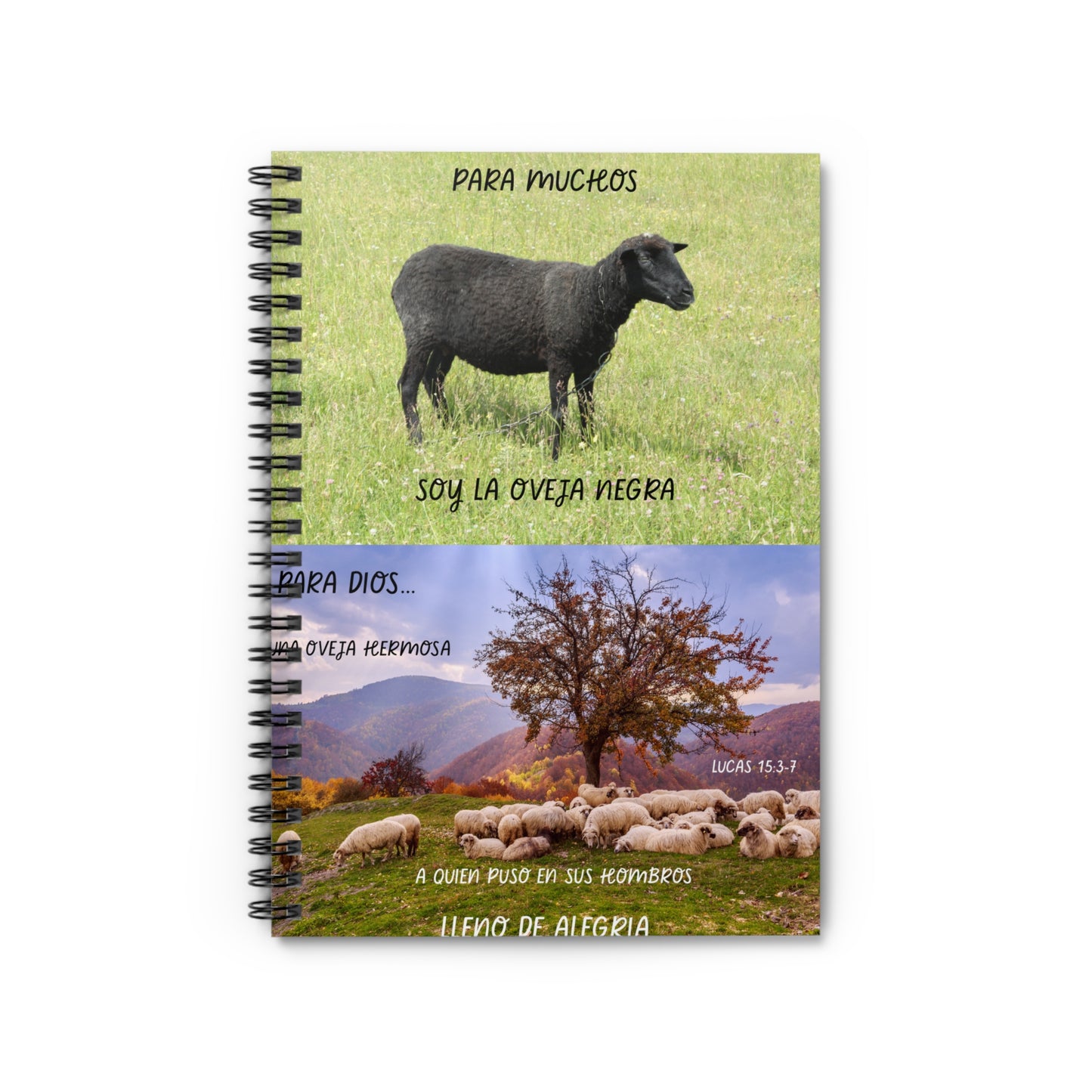 Oveja Negra Inspirational Spiral Notebook - A5 Journal for Reflection, Personal Growth, Religious Gift, Office Use, Creative Writing