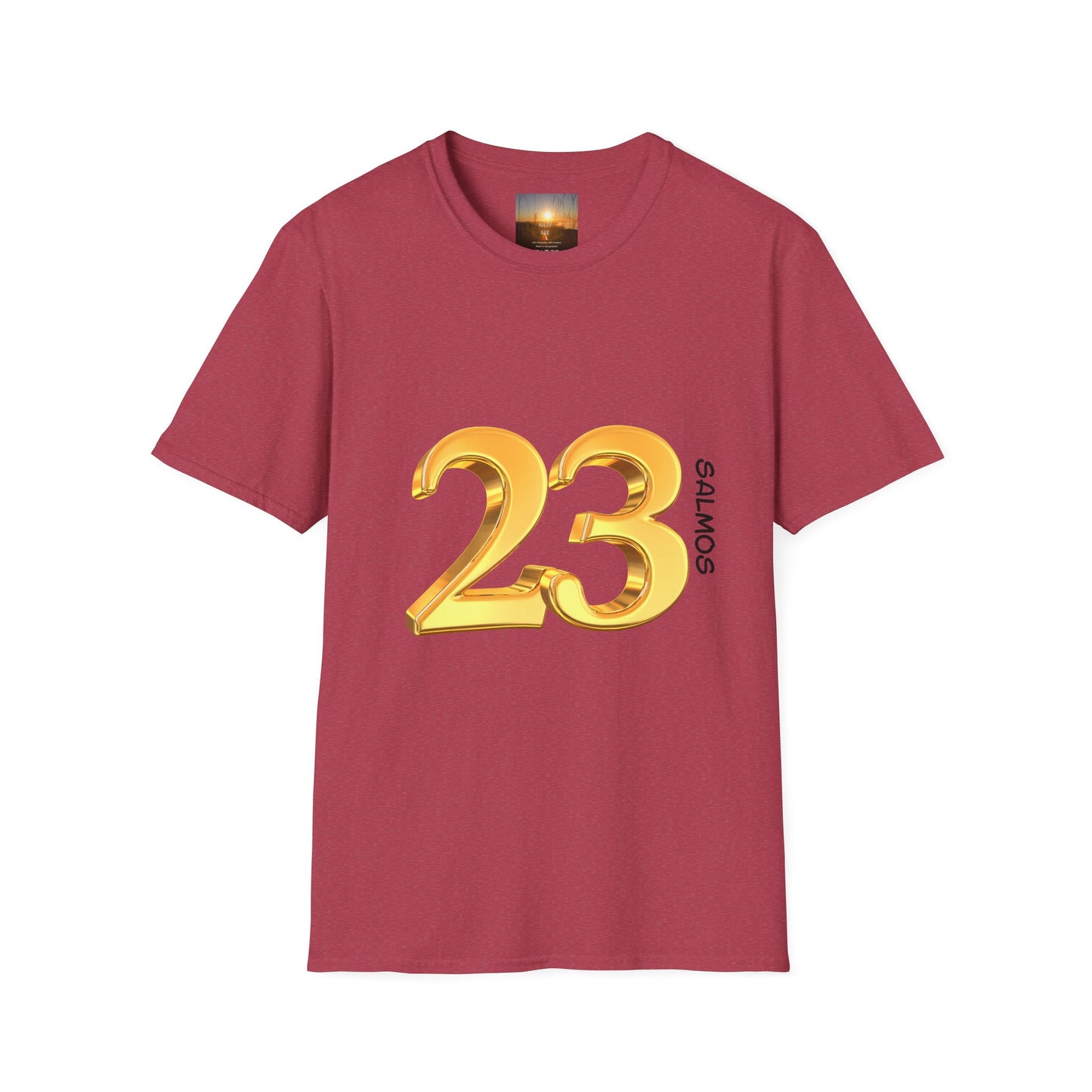 SALMOS 23 Inspirational Unisex T-Shirt with Psalm 23 Design, Motivational Gift for Friends, Faith-Based Apparel, Religious Shirt, Casual Wear