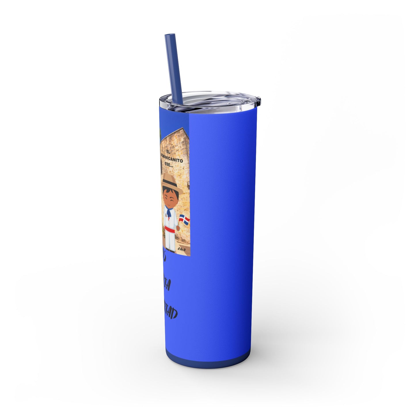 DOMINICAN REPUBLIC Vibrant Travel Tumbler, 20oz Skinny Tumbler with Straw - Perfect for Summer Adventures, Vacation, Gifts, Customizable