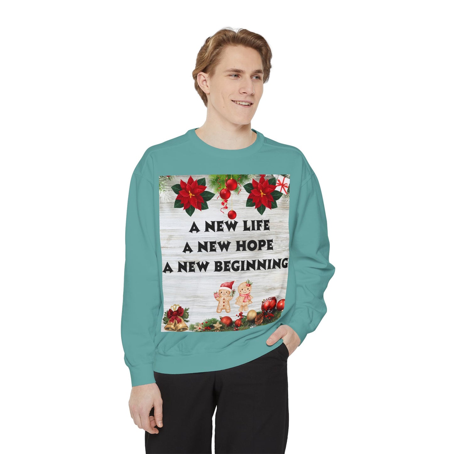 Cozy Holiday Sweatshirt - A New Life, New Hope, New Beginning, Christmas Gift, Unisex Apparel, Festive Wear, Winter Fashion