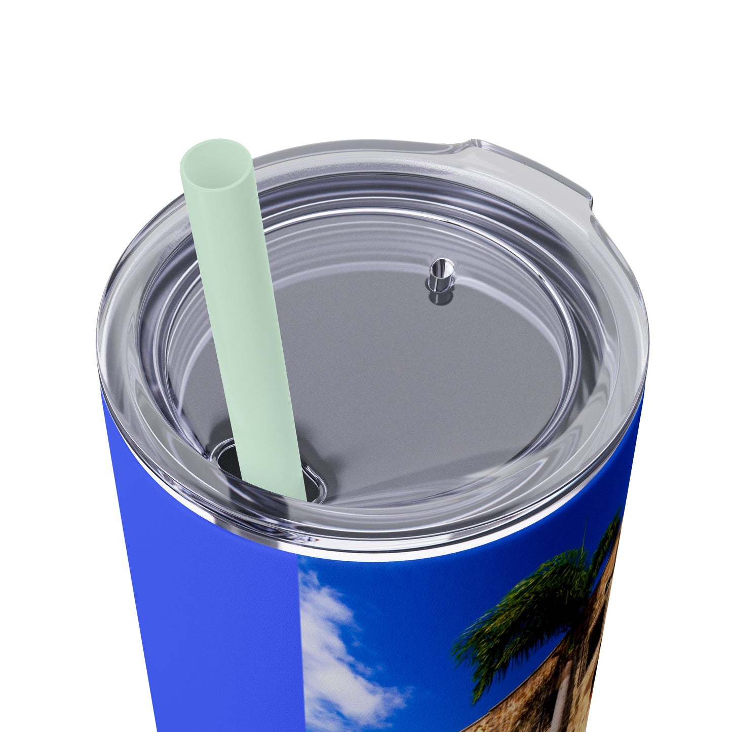 DOMINICAN REPUBLIC Vibrant Travel Tumbler, 20oz Skinny Tumbler with Straw - Perfect for Summer Adventures, Vacation, Gifts, Customizable