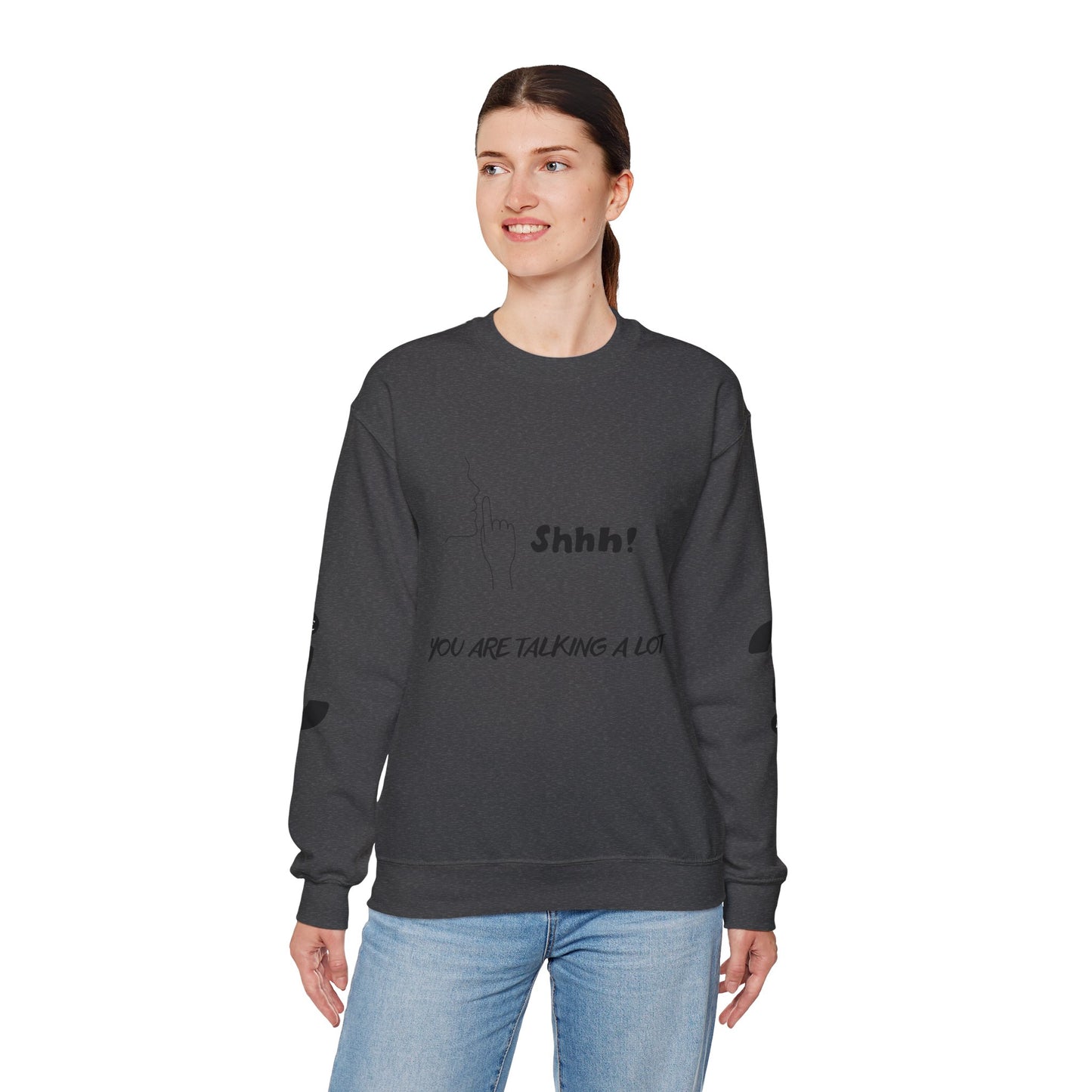 SHHH! SILENCE Unisex Humor Crewneck Sweatshirt: Funny Silence Design, Perfect for Gifting, Casual Wear, Birthday, Holidays, Conversation Starter