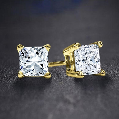 Princess Cut CZ Stud