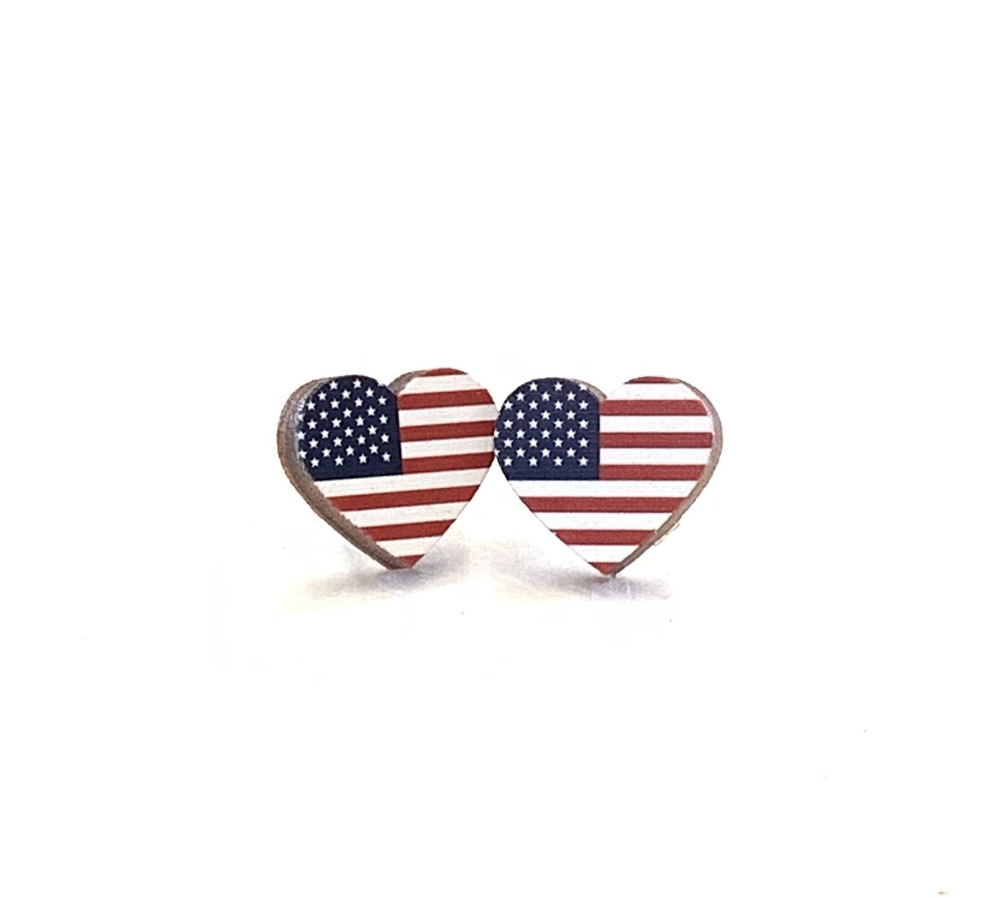 Flag Heart Stud Earrings