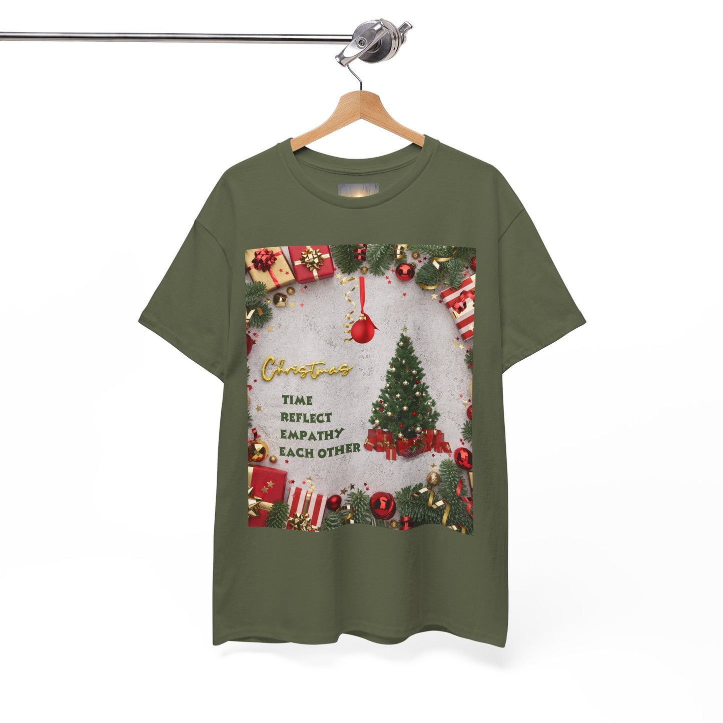 Christmas-Themed Unisex Heavy Cotton Tee, Holiday Gift, Festive Apparel, Family Gatherings, New Year Celebrations, Cute Christmas Shirt