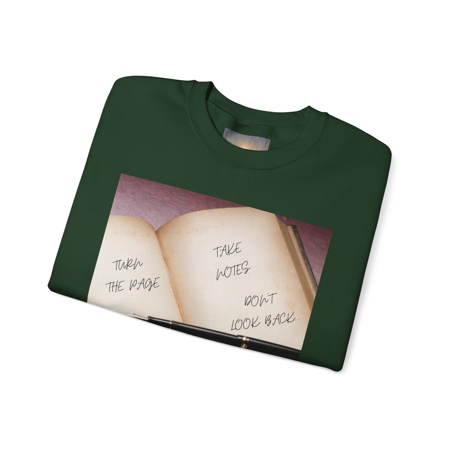 TURN THE PAGE Inspirational Sweatshirt for Note-Takers, Cozy Crewneck, Motivational Gift, Book Lovers, Back-to-School Apparel