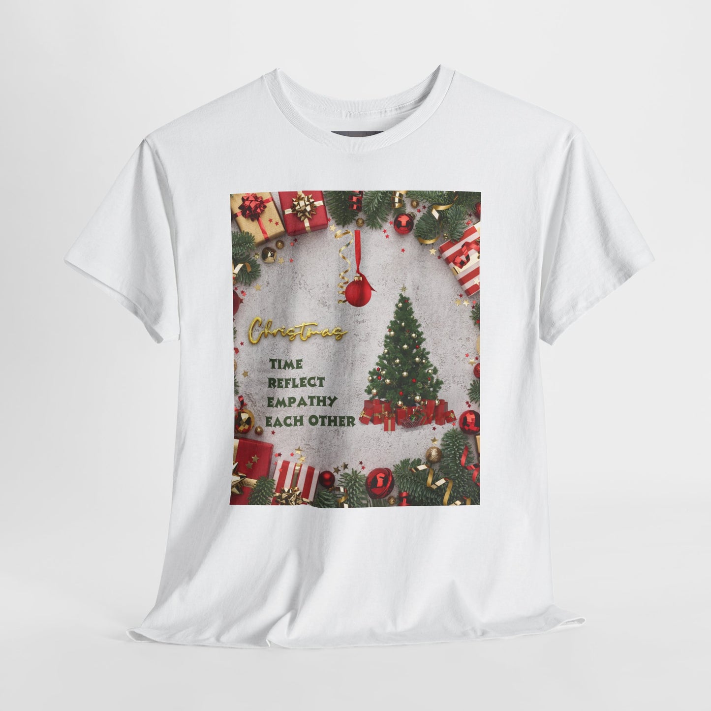 Christmas-Themed Unisex Heavy Cotton Tee, Holiday Gift, Festive Apparel, Family Gatherings, New Year Celebrations, Cute Christmas Shirt