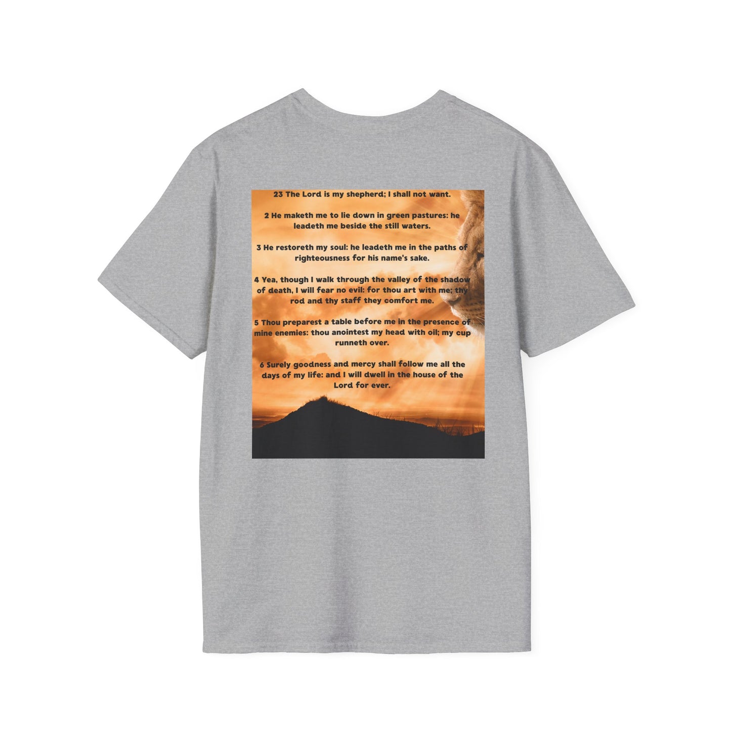 PSALM 23 Comfortable Faith-Inspired T-Shirt with Psalm 23 Design, Spiritual Tee, Christian Apparel, Inspirational Gifts, Everyday Wear