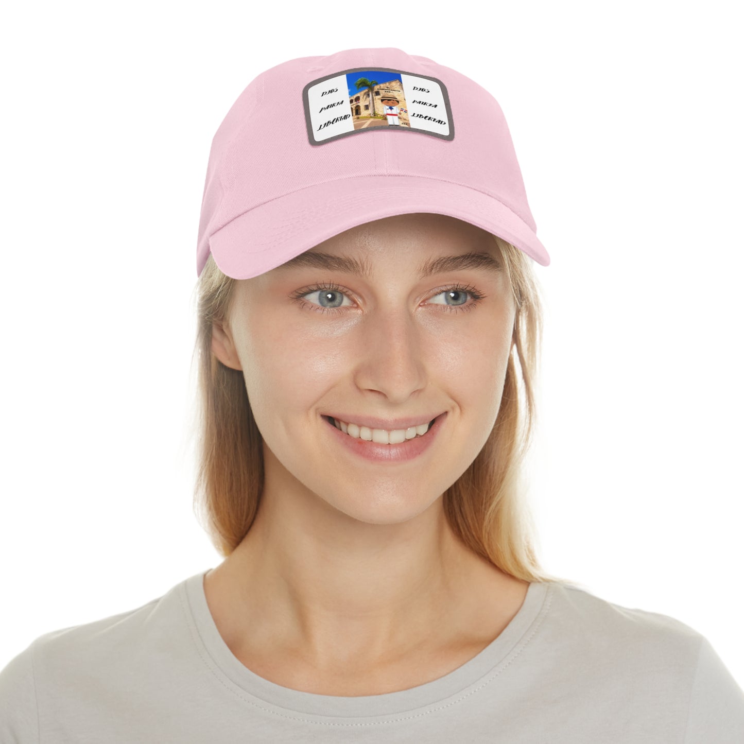 DIOS PATRIA LIBERTAD EL DOMINICANITO ESE Dad Hat with Leather Patch (Rectangle)