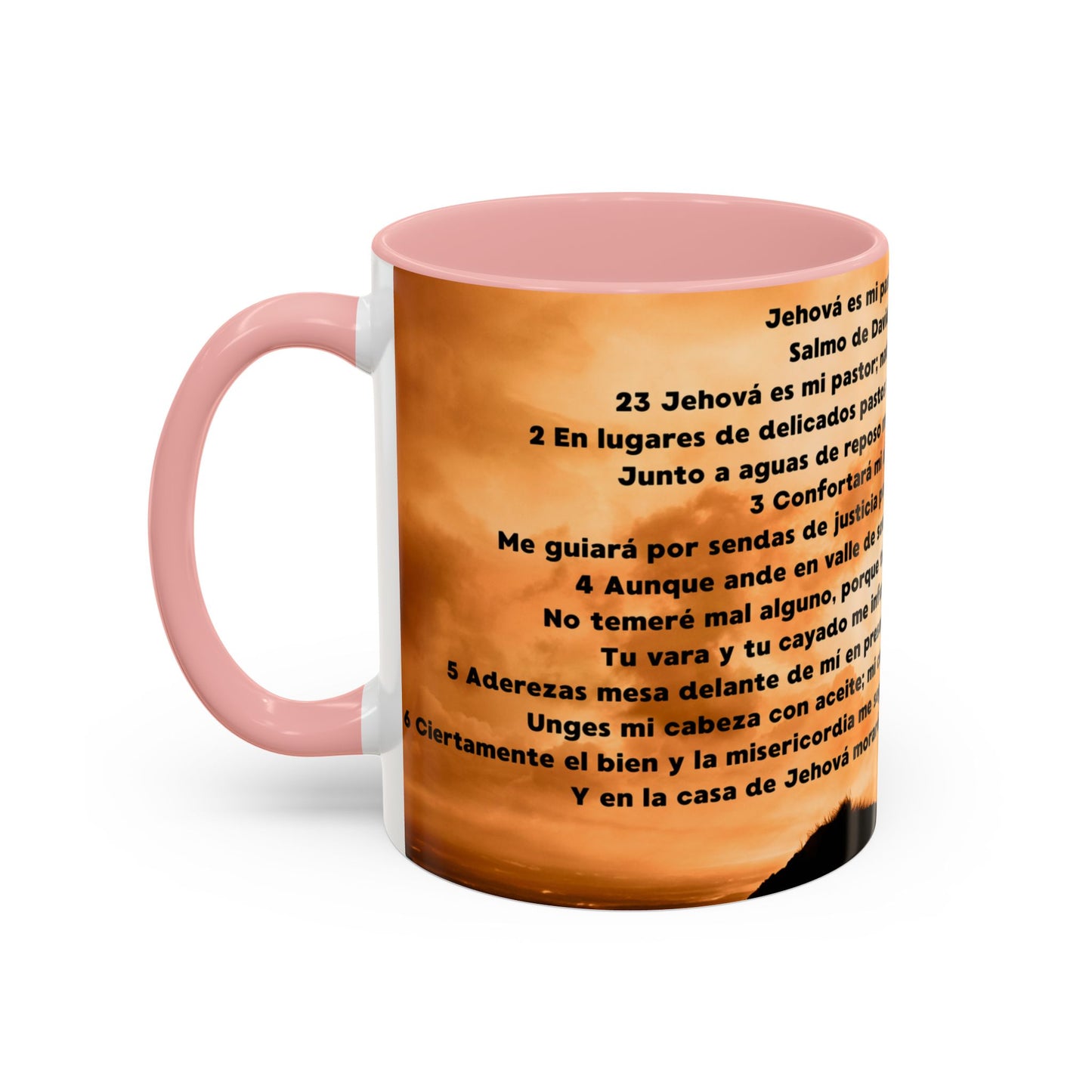 SALMO 23 Inspirational Lion Coffee Mug - Faith, Spirituality, Gift for Him/Her, Motivational Drinkware, Religious Home Decor