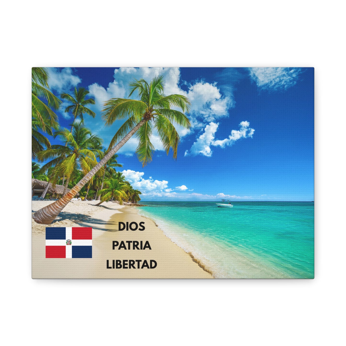 DOMINICAN REPUBLIC Tropical Wall Art, Dios Patria Libertad Canvas Print, Beach Decor, Island Vibes Decor, Caribbean Home Decoration, Gift for Travelers