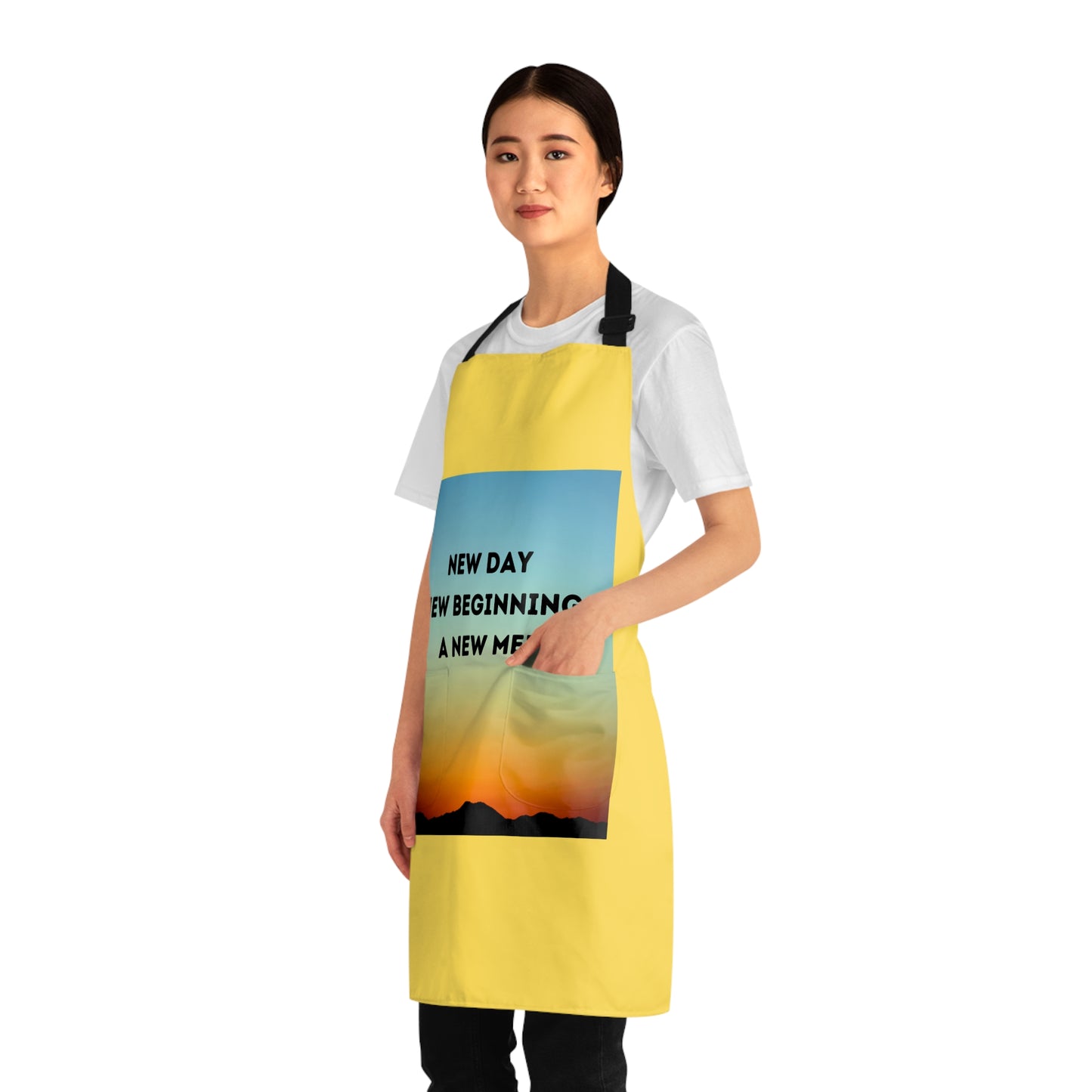 NEW DAY NEW BEGINNING A NEW ME Apron (AOP)