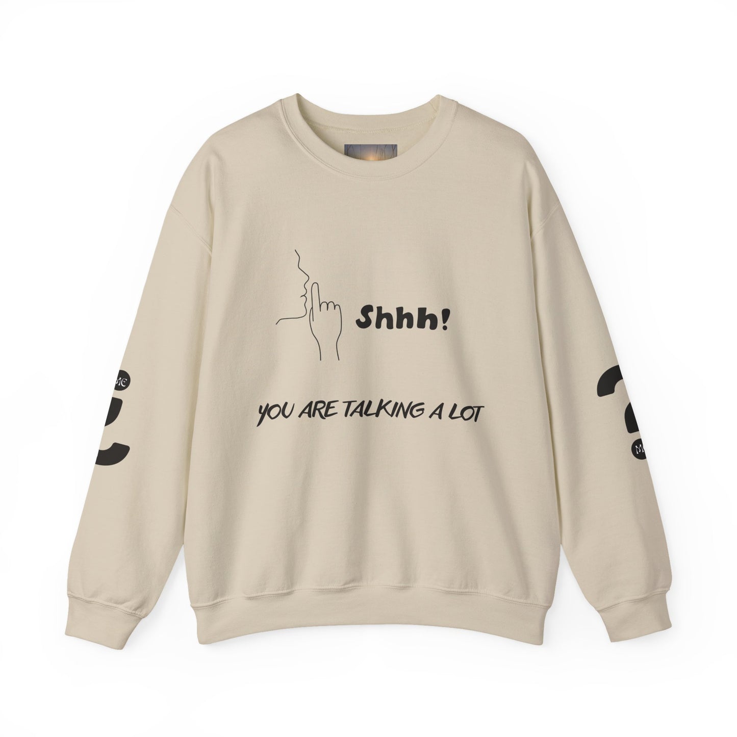 SHHH! SILENCE Unisex Humor Crewneck Sweatshirt: Funny Silence Design, Perfect for Gifting, Casual Wear, Birthday, Holidays, Conversation Starter